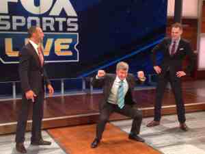 Dan O'Toole squatting with Gabe Kapler